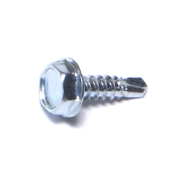 Midwest Fastener Self-Drilling Screw, #6 x 1/2 in, Zinc Plated Steel Flange Hex Head External Hex Drive, 100 PK 03280 - main